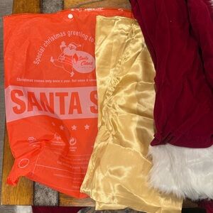 Santa Suit with Gold and Red Fabric